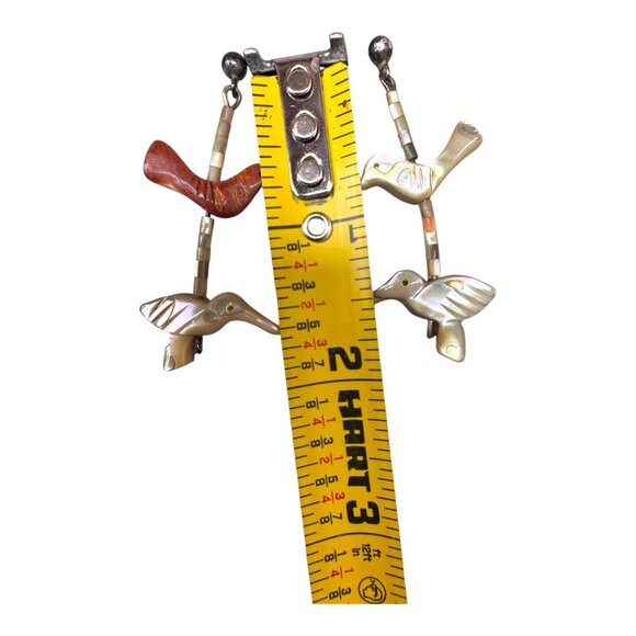 Vintage Zuni Bird Fish Fetish Necklace Matching Earrings Carved Native American - Picture 6 of 15